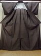 Photo2: M1018C Vintage Japanese women  Grayish Brown HITOE unlined / Wool. Plaid Checks   (Grade D) (2)