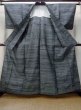 Photo2: M1018F Vintage Japanese women   Gray HITOE unlined / Wool. Line,   (Grade D) (2)