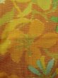 Photo6: M1018H Vintage Japanese women   Orange HITOE unlined / Wool. Flower,   (Grade D) (6)