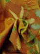 Photo12: M1018H Vintage Japanese women   Orange HITOE unlined / Wool. Flower,   (Grade D) (12)
