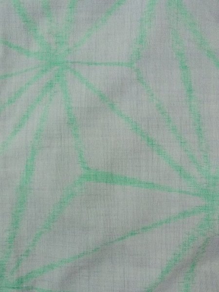 Photo3: M1018I Vintage Japanese women  Light Gray HITOE unlined / Wool. Hemp leaf,   (Grade D) (3)