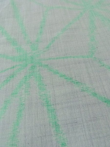 Photo7: M1018I Vintage Japanese women  Light Gray HITOE unlined / Wool. Hemp leaf,   (Grade D) (7)