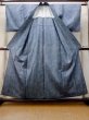Photo2: Mint M1018J Vintage Japanese women  Light Indigo Blue HITOE unlined / Wool. Geometrical pattern,   (Grade A) (2)