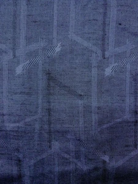 Photo3: Mint M1018J Vintage Japanese women  Light Indigo Blue HITOE unlined / Wool. Geometrical pattern,   (Grade A) (3)