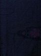 Photo4: M1018K Vintage Japanese women  Dark Navy Blue HITOE unlined / Wool. Chinese flower,   (Grade D) (4)