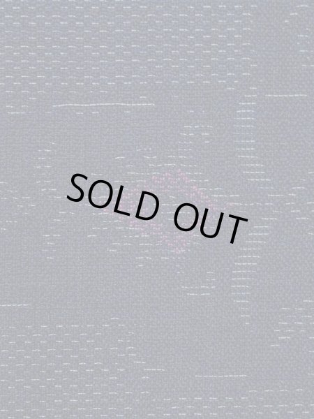 Photo6: M1018K Vintage Japanese women  Dark Navy Blue HITOE unlined / Wool. Chinese flower,   (Grade D) (6)