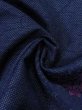 Photo9: M1018K Vintage Japanese women  Dark Navy Blue HITOE unlined / Wool. Chinese flower,   (Grade D) (9)
