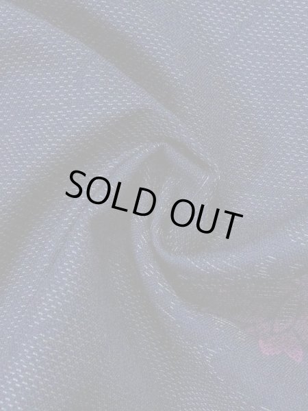 Photo9: M1018K Vintage Japanese women  Dark Navy Blue HITOE unlined / Wool. Chinese flower,   (Grade D) (9)