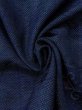 Photo10: M1018K Vintage Japanese women  Dark Navy Blue HITOE unlined / Wool. Chinese flower,   (Grade D) (10)