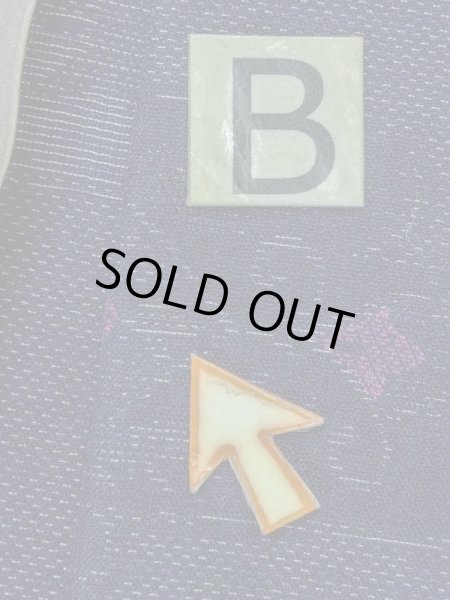 Photo13: M1018K Vintage Japanese women  Dark Navy Blue HITOE unlined / Wool. Chinese flower,   (Grade D) (13)