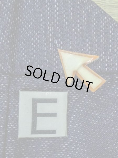 Photo16: M1018K Vintage Japanese women  Dark Navy Blue HITOE unlined / Wool. Chinese flower,   (Grade D) (16)