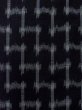 Photo4: M1018L Vintage Japanese women   Black HITOE unlined / Wool. Abstract pattern   (Grade C) (4)