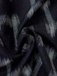 Photo10: M1018L Vintage Japanese women   Black HITOE unlined / Wool. Abstract pattern   (Grade C) (10)