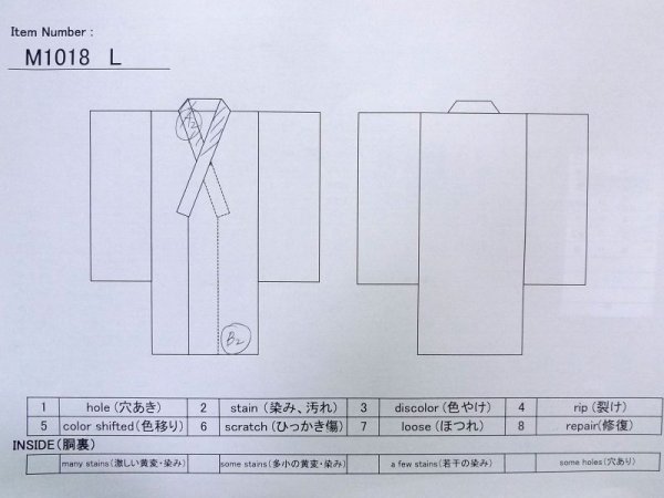 Photo11: M1018L Vintage Japanese women   Black HITOE unlined / Wool. Abstract pattern   (Grade C) (11)