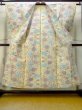 Photo2: M1018P Vintage Japanese women Pale Light Yellow HITOE unlined / Silk. Flower,   (Grade C) (2)