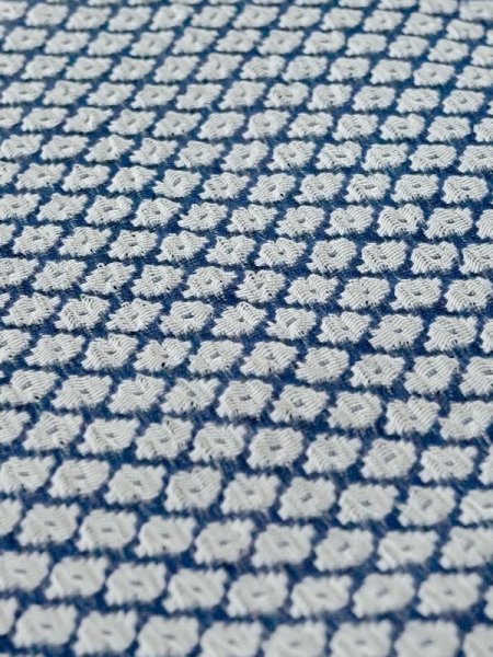 Photo7: M1018R Vintage Japanese women   Blue HITOE unlined / Synthetic. Dapple pattern   (Grade C) (7)