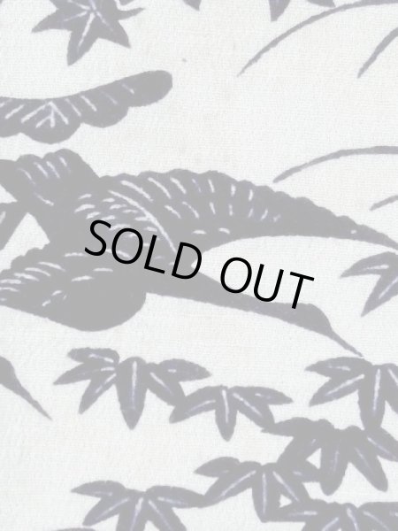 Photo6: M1018T Vintage Japanese women   White HITOE unlined / Silk. Chrysanthemum, There is an impression from use.  (Grade C) (6)