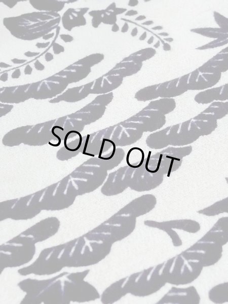 Photo12: M1018T Vintage Japanese women   White HITOE unlined / Silk. Chrysanthemum, There is an impression from use.  (Grade C) (12)