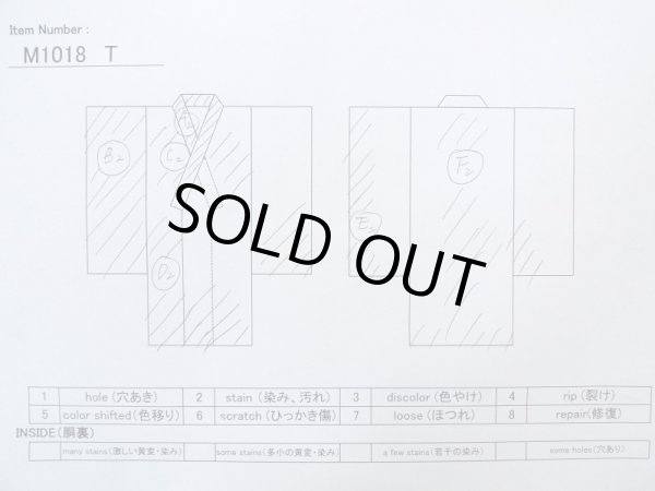 Photo15: M1018T Vintage Japanese women   White HITOE unlined / Silk. Chrysanthemum, There is an impression from use.  (Grade C) (15)