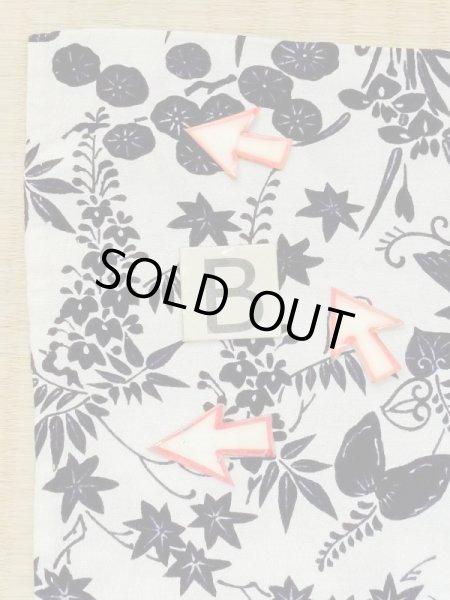 Photo17: M1018T Vintage Japanese women   White HITOE unlined / Silk. Chrysanthemum, There is an impression from use.  (Grade C) (17)