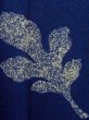 Photo5: M1018V Vintage Japanese women   Navy Blue HITOE unlined / Synthetic. Leaf,   (Grade B) (5)