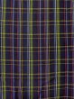 Photo4: M1025A Vintage Japanese women   Navy Blue HITOE unlined / Wool. Plaid Checks   (Grade C) (4)