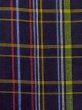 Photo5: M1025A Vintage Japanese women   Navy Blue HITOE unlined / Wool. Plaid Checks   (Grade C) (5)