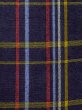 Photo6: M1025A Vintage Japanese women   Navy Blue HITOE unlined / Wool. Plaid Checks   (Grade C) (6)