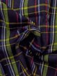 Photo9: M1025A Vintage Japanese women   Navy Blue HITOE unlined / Wool. Plaid Checks   (Grade C) (9)