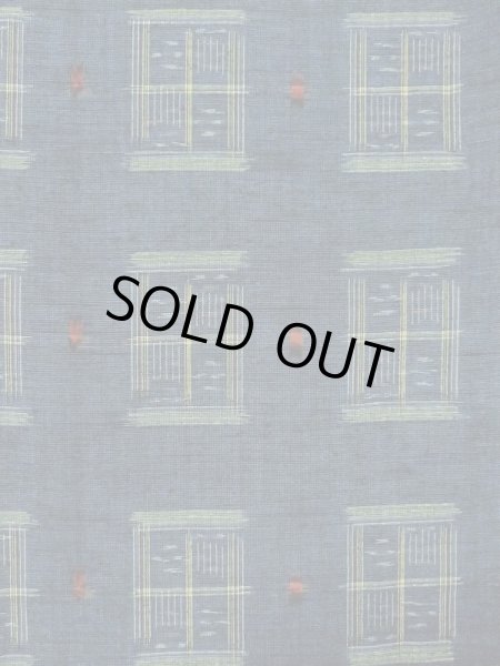 Photo3: M1025E Vintage Japanese women Dark Grayish Blue HITOE unlined / Wool. Quadrangle,   (Grade A) (3)