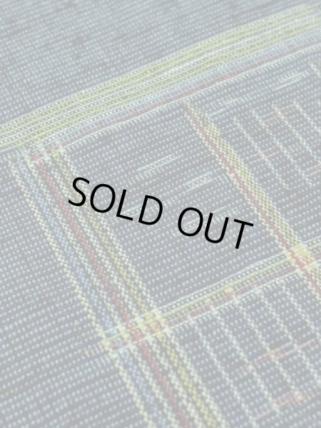 Photo8: M1025E Vintage Japanese women Dark Grayish Blue HITOE unlined / Wool. Quadrangle,   (Grade A) (8)