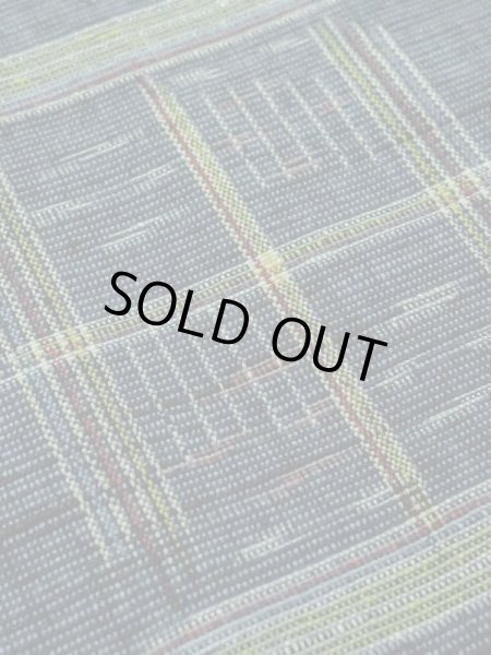 Photo9: M1025E Vintage Japanese women Dark Grayish Blue HITOE unlined / Wool. Quadrangle,   (Grade A) (9)