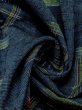 Photo10: M1025E Vintage Japanese women Dark Grayish Blue HITOE unlined / Wool. Quadrangle,   (Grade A) (10)