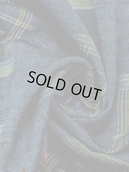 Photo10: M1025E Vintage Japanese women Dark Grayish Blue HITOE unlined / Wool. Quadrangle,   (Grade A) (10)