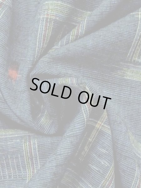 Photo11: M1025E Vintage Japanese women Dark Grayish Blue HITOE unlined / Wool. Quadrangle,   (Grade A) (11)