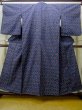 Photo1: M1025L Vintage Japanese women   Navy Blue HITOE unlined / Silk. Cross,   (Grade A) (1)