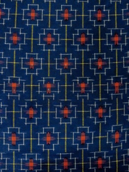 Photo3: M1025L Vintage Japanese women   Navy Blue HITOE unlined / Silk. Cross,   (Grade A) (3)