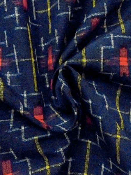 Photo10: M1025L Vintage Japanese women   Navy Blue HITOE unlined / Silk. Cross,   (Grade A) (10)