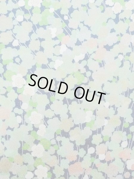 Photo4: M1025M Vintage Japanese women  Light Green HITOE unlined / Silk. UME plum bloom,   (Grade C) (4)