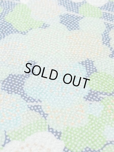 Photo10: M1025M Vintage Japanese women  Light Green HITOE unlined / Silk. UME plum bloom,   (Grade C) (10)