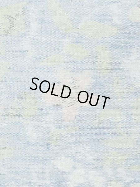 Photo5: M1025N Vintage Japanese women  Light Blue HITOE unlined / Silk. Flower,   (Grade C) (5)