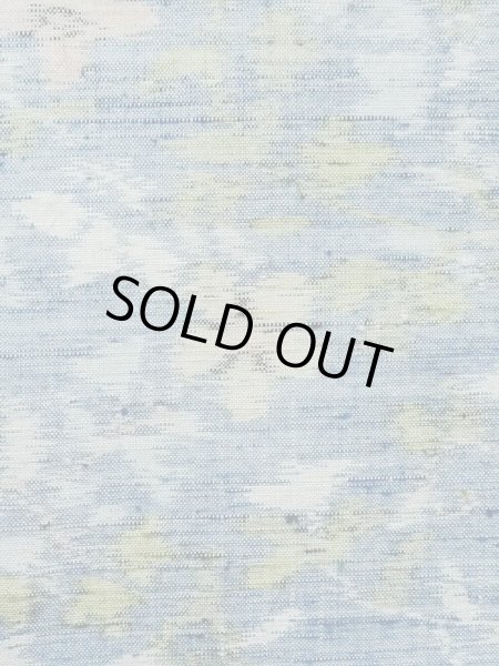 Photo6: M1025N Vintage Japanese women  Light Blue HITOE unlined / Silk. Flower,   (Grade C) (6)