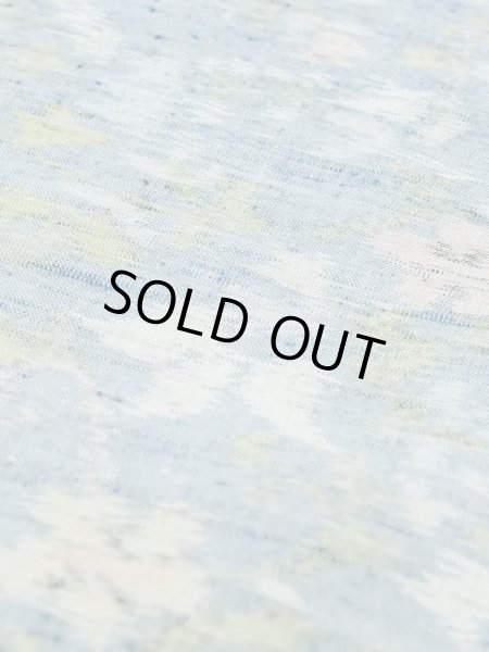 Photo8: M1025N Vintage Japanese women  Light Blue HITOE unlined / Silk. Flower,   (Grade C) (8)