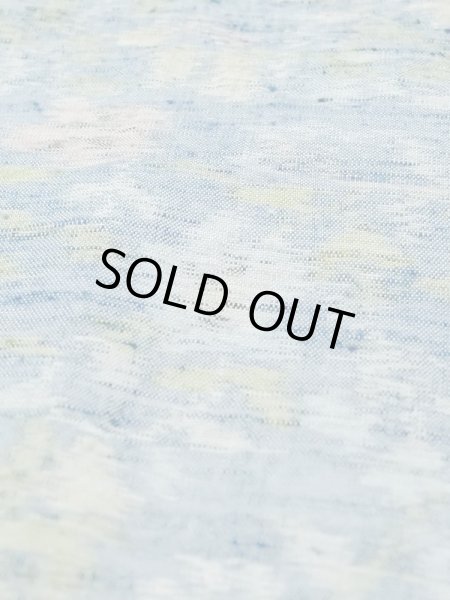 Photo9: M1025N Vintage Japanese women  Light Blue HITOE unlined / Silk. Flower,   (Grade C) (9)