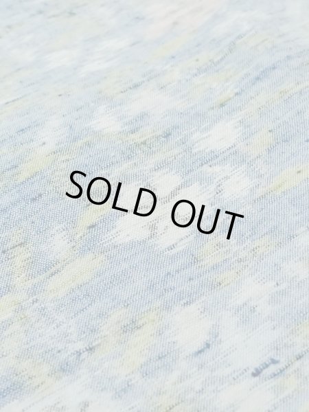 Photo10: M1025N Vintage Japanese women  Light Blue HITOE unlined / Silk. Flower,   (Grade C) (10)