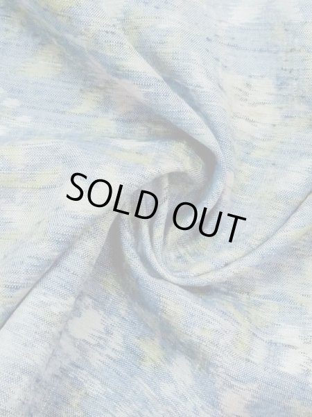 Photo11: M1025N Vintage Japanese women  Light Blue HITOE unlined / Silk. Flower,   (Grade C) (11)