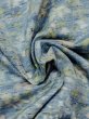 Photo12: M1025N Vintage Japanese women  Light Blue HITOE unlined / Silk. Flower,   (Grade C) (12)