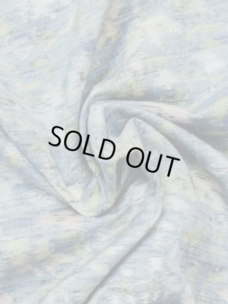 Photo12: M1025N Vintage Japanese women  Light Blue HITOE unlined / Silk. Flower,   (Grade C) (12)