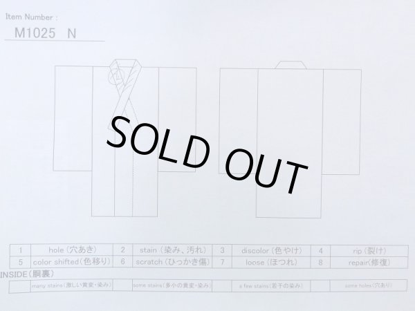 Photo13: M1025N Vintage Japanese women  Light Blue HITOE unlined / Silk. Flower,   (Grade C) (13)