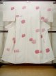 Photo1: M1025Q Vintage Japanese women   Off White HITOE unlined / Silk. Peony, There is an impression from use.  (Grade C) (1)